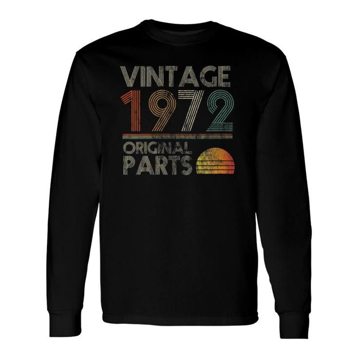 Vintage Original Parts Birthday 1972 49Th Retro Style V-Neck Long Sleeve T-Shirt