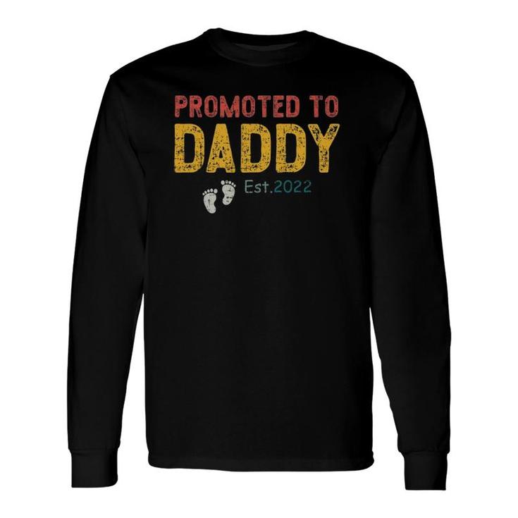 Vintage Promoted To Daddy Est 2022 Father's Day Tee Long Sleeve T-Shirt T-Shirt