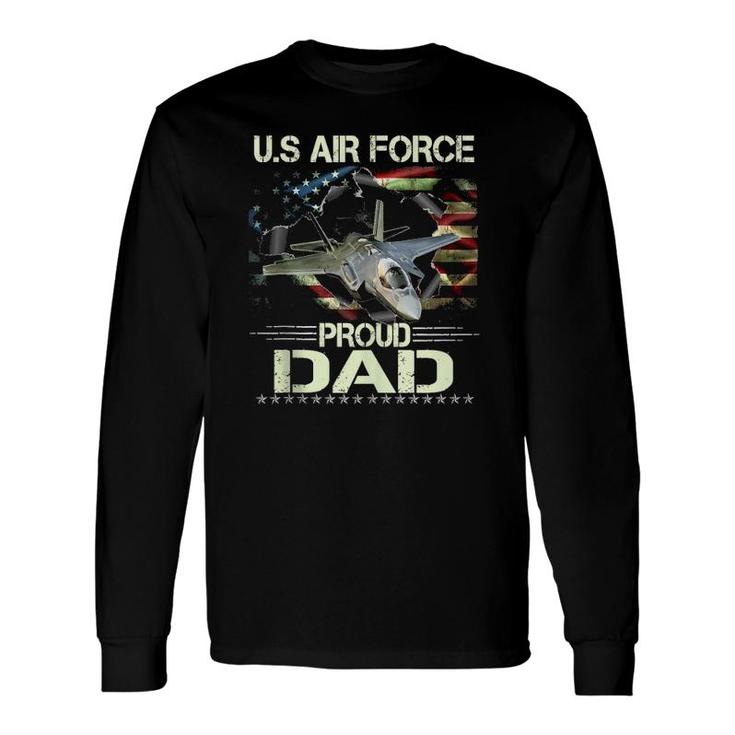 Vintage Proud Dad Us Air Force Flag Usaf Tank Top Long Sleeve T-Shirt T-Shirt
