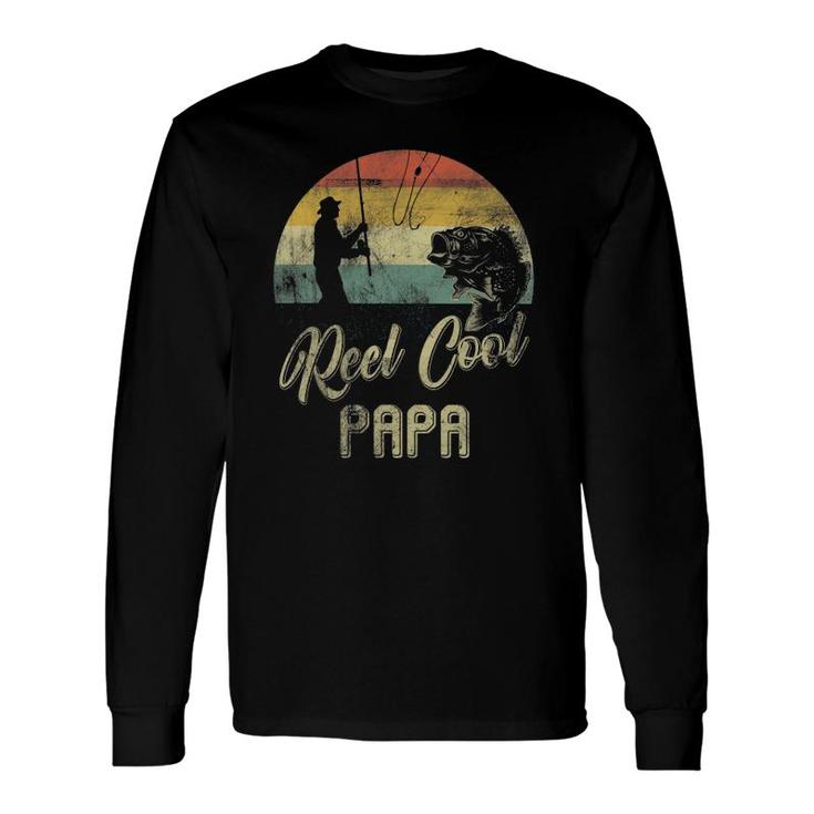 Vintage Reel Cool Papa Fish Fishing Father's Day Long Sleeve T-Shirt T-Shirt