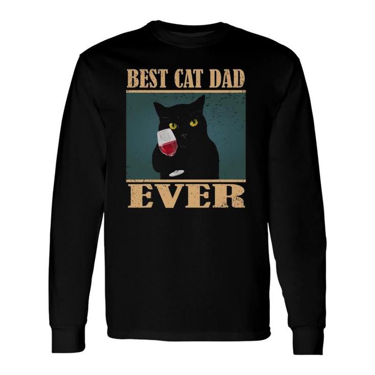 Vintage Retro Best Cat Dad Ever Long Sleeve T-Shirt T-Shirt