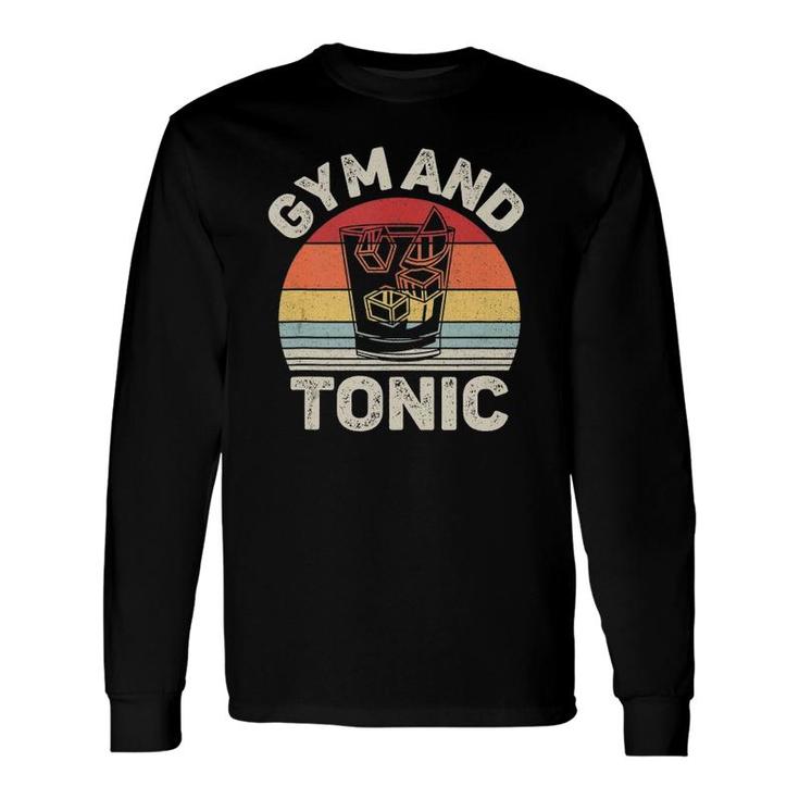 Vintage Retro Gym Gin And Tonic Gin Lover Long Sleeve T-Shirt