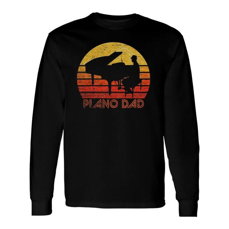 Vintage Retro Piano Player Dad Pianist Silhouette Long Sleeve T-Shirt T-Shirt