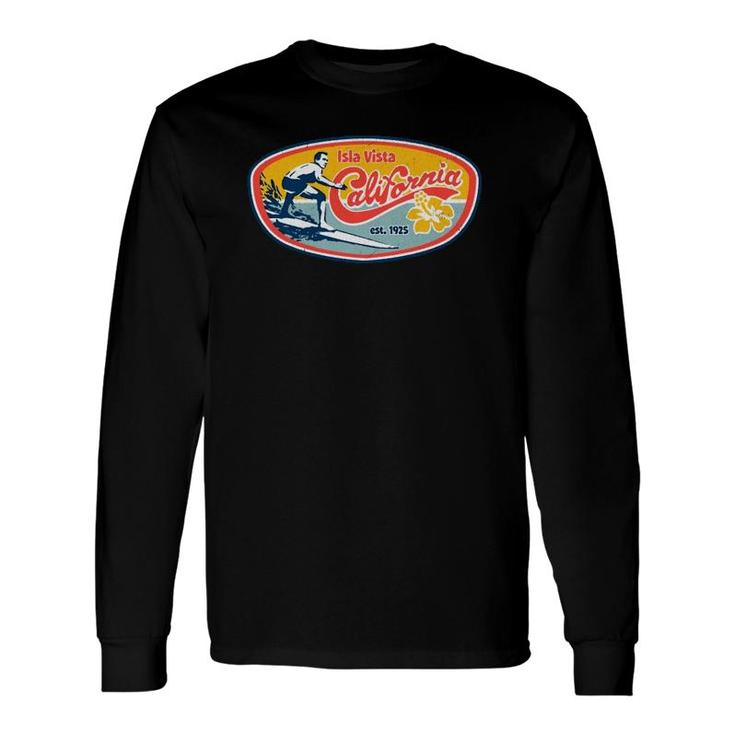 Vintage Retro Surf Style Isla Vista Ucsb Apparel Pullover Long Sleeve T-Shirt T-Shirt