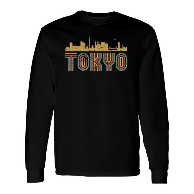 Vintage Retro Tokyo Japan Skyline Long Sleeve T-Shirt