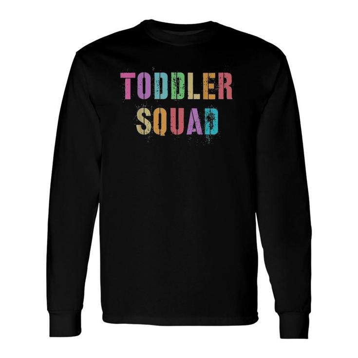 Vintage Toddler Squad Daycare Teacher Nanny Team Babysitting Long Sleeve T-Shirt T-Shirt