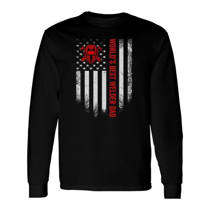 Vintage Usa American Flag World's Best Welder Welding Dad Long Sleeve T-Shirt T-Shirt