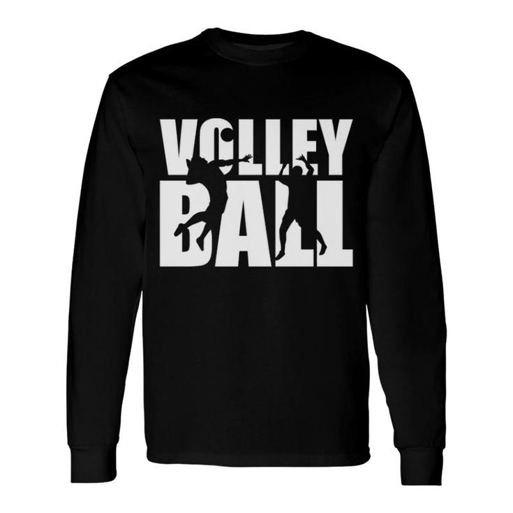 Volleyball Players Silhouette Sport Lover Long Sleeve T-Shirt T-Shirt