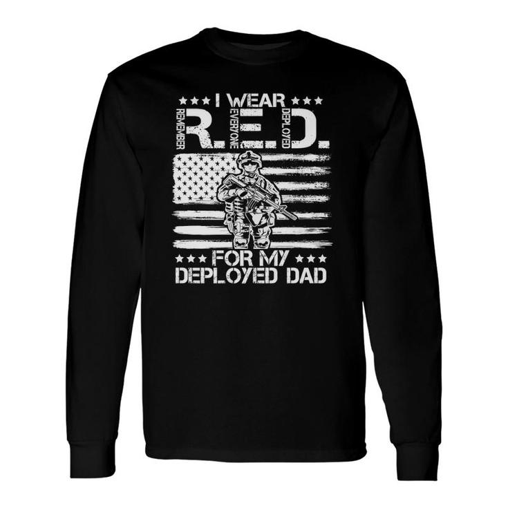 I Wear Red For My Dad Remember Everyone Deployed Usa Premium Long Sleeve T-Shirt T-Shirt