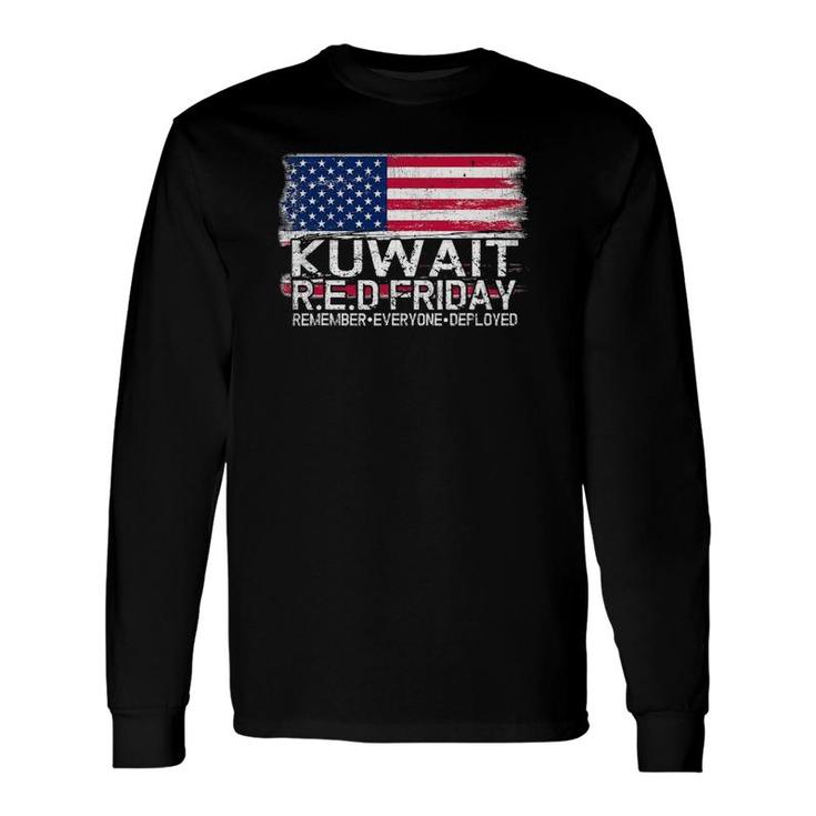 Wear Red For Deployed Kuwait Red Friday Military Long Sleeve T-Shirt T-Shirt