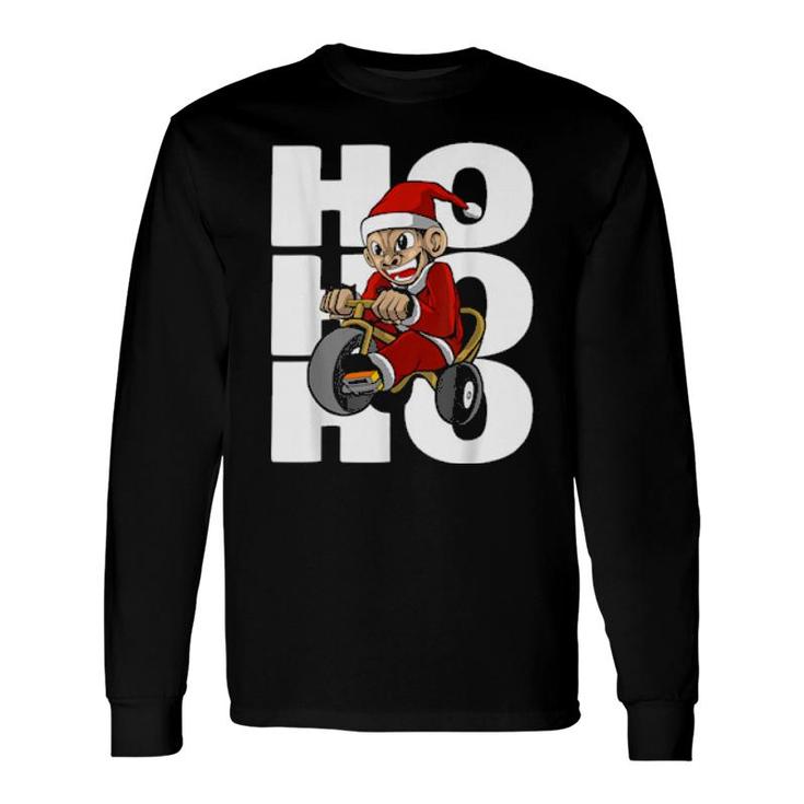 Weihnachten Santa Claus Dreirad Ho Ho Ho Long Sleeve T-Shirt
