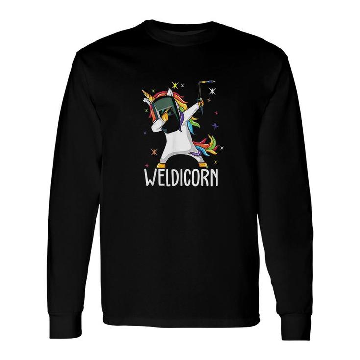 Weldicorn Welder Unicorn Dabbing Long Sleeve T-Shirt T-Shirt
