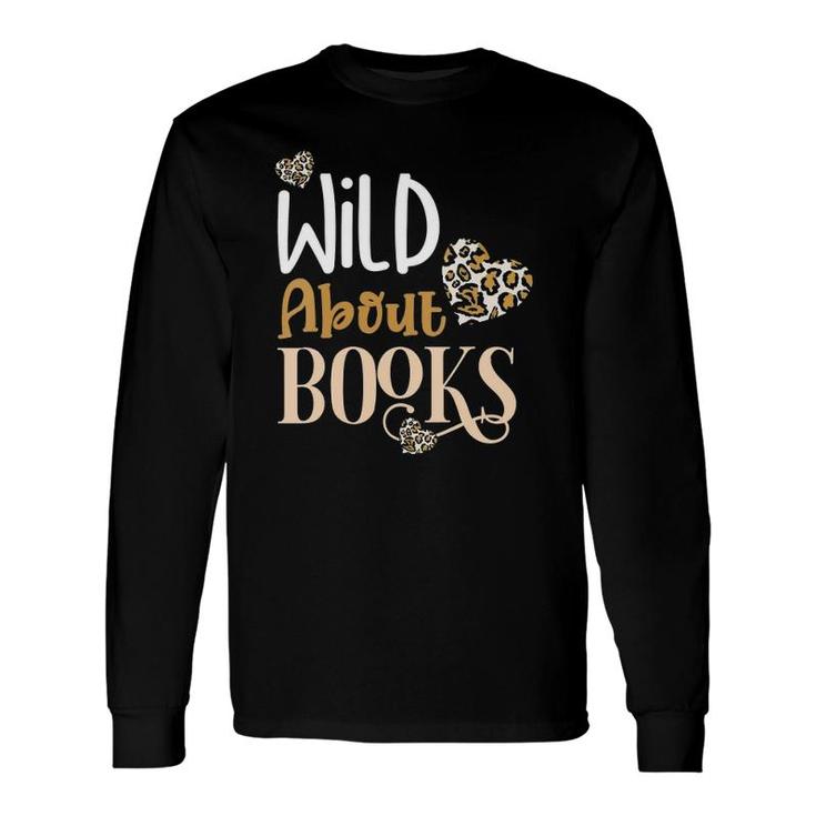 Wild About Books Leopard I Love Reading Book Lover V-Neck Long Sleeve T-Shirt