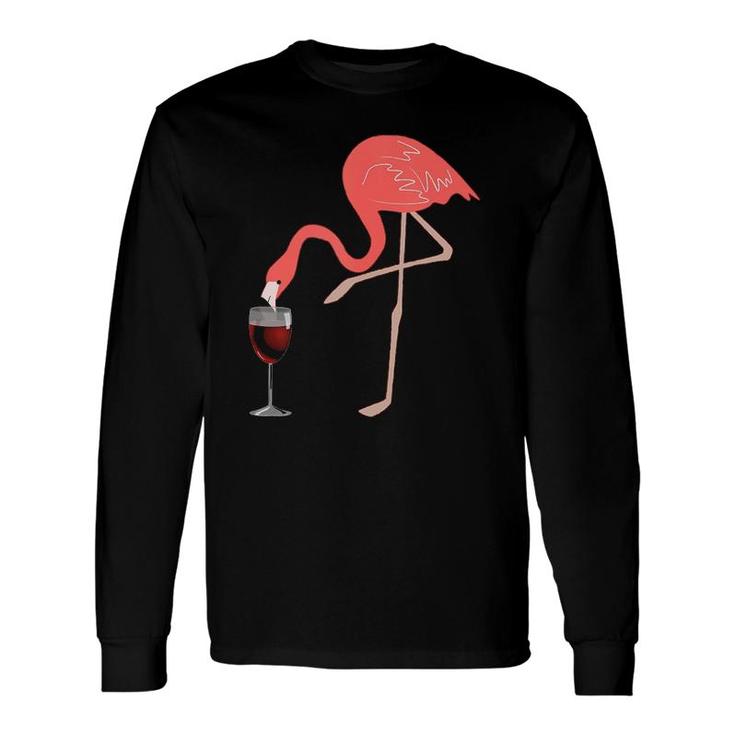Wine Lover's Pink Flamingo Fun Party Tank Top Long Sleeve T-Shirt T-Shirt