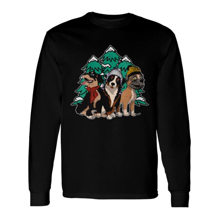 Winter Dogs Boxer Bernese Mountain Rottweiler Cute Dog Long Sleeve T-Shirt T-Shirt