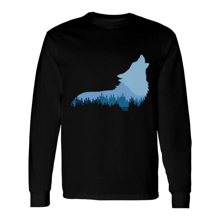 Wolf Double Exposure Long Sleeve T-Shirt