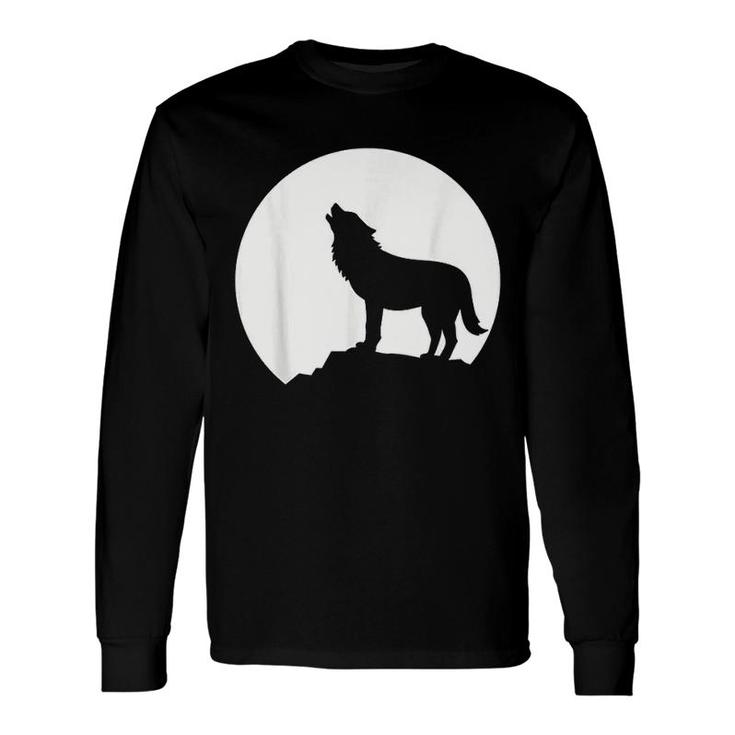 Wolf And Moon Long Sleeve T-Shirt