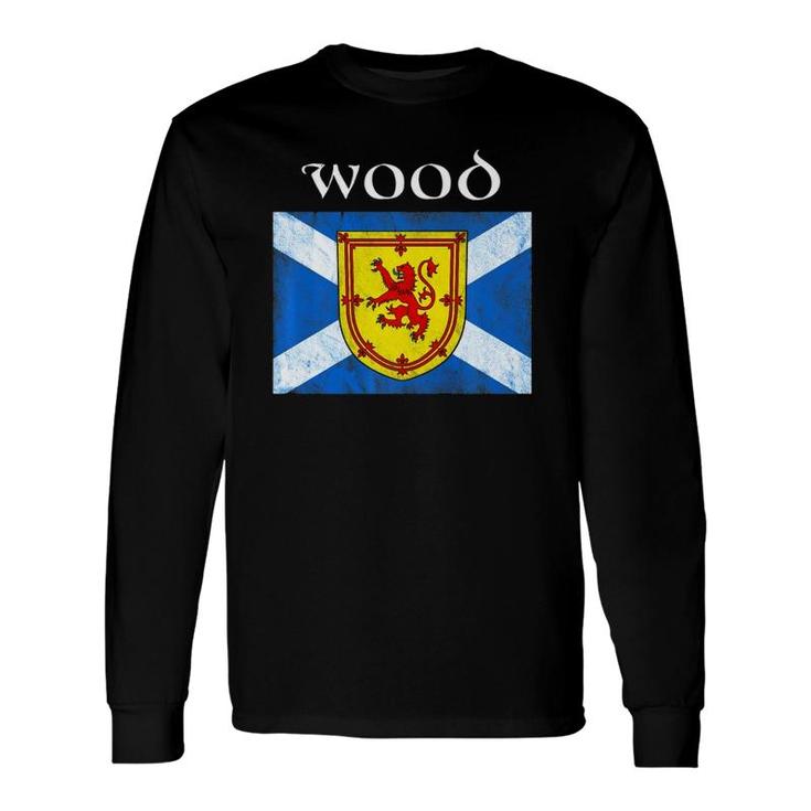 Wood Scottish Clan Name Lion Flag Long Sleeve T-Shirt T-Shirt