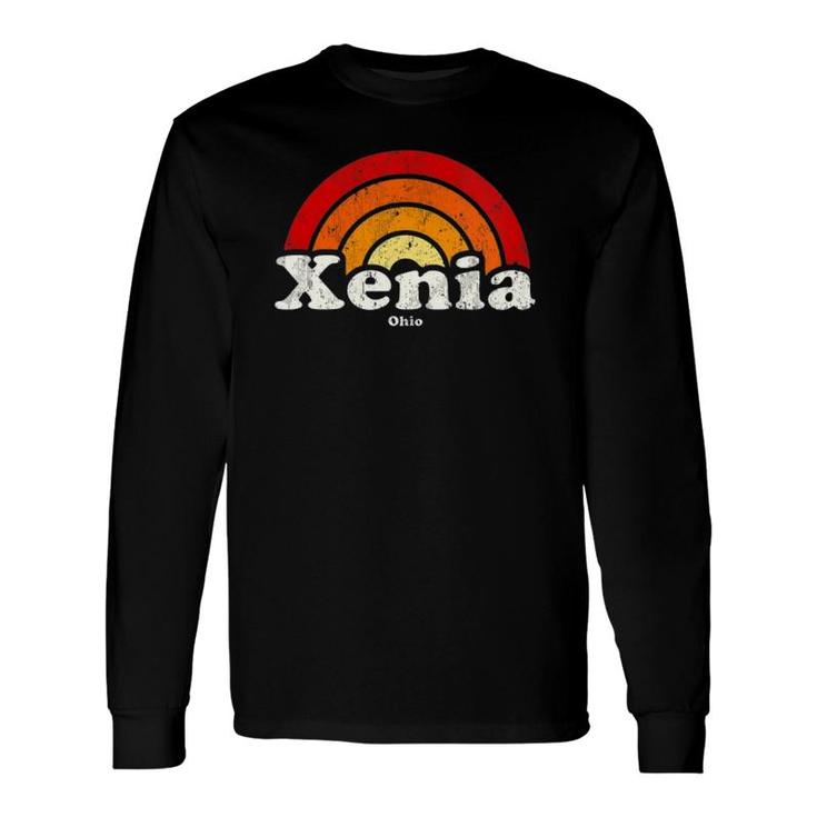 Xenia Ohio Oh Vintage 70S Retro Rainbow Long Sleeve T-Shirt T-Shirt