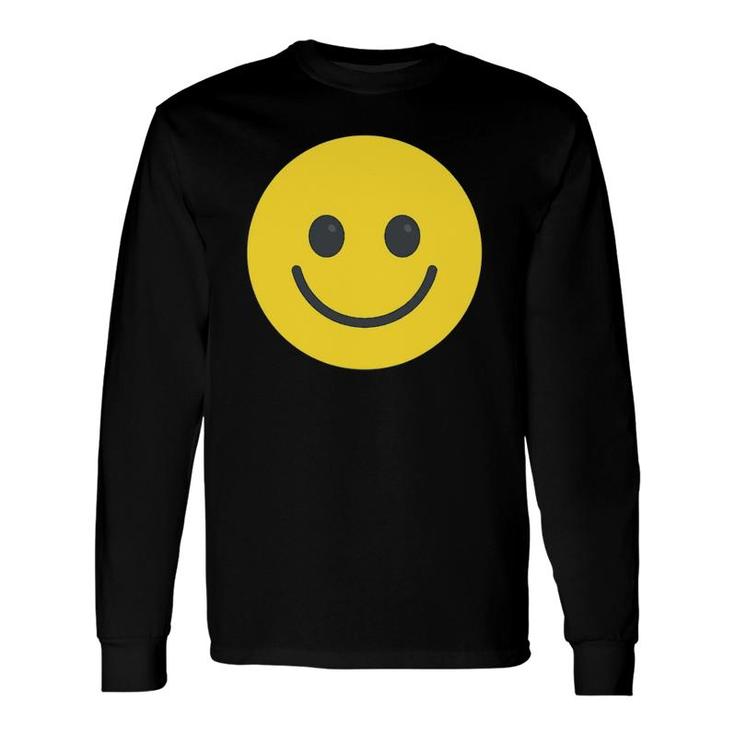 Yellow Smiling Face Retro Happy Vintage 90'S Party Long Sleeve T-Shirt