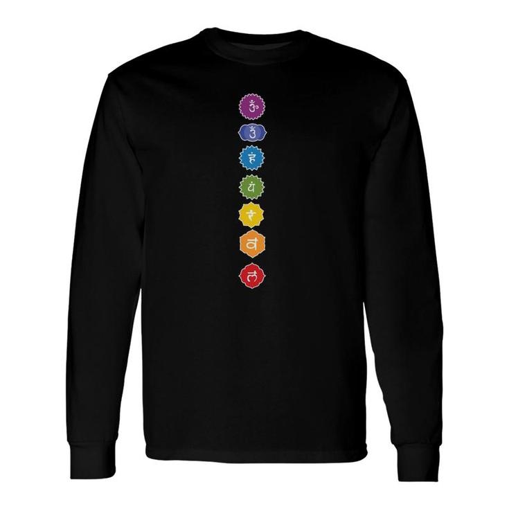 Yoga Chakra Graphic Lotus Zen Hippie 7 Chakras Long Sleeve T-Shirt T-Shirt