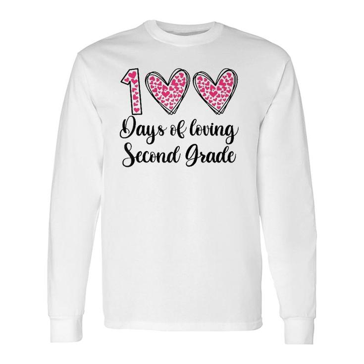 100 Days Of Loving 2Nd Second Grade 100Th Day Of School Raglan Baseball Tee Long Sleeve T-Shirt T-Shirt