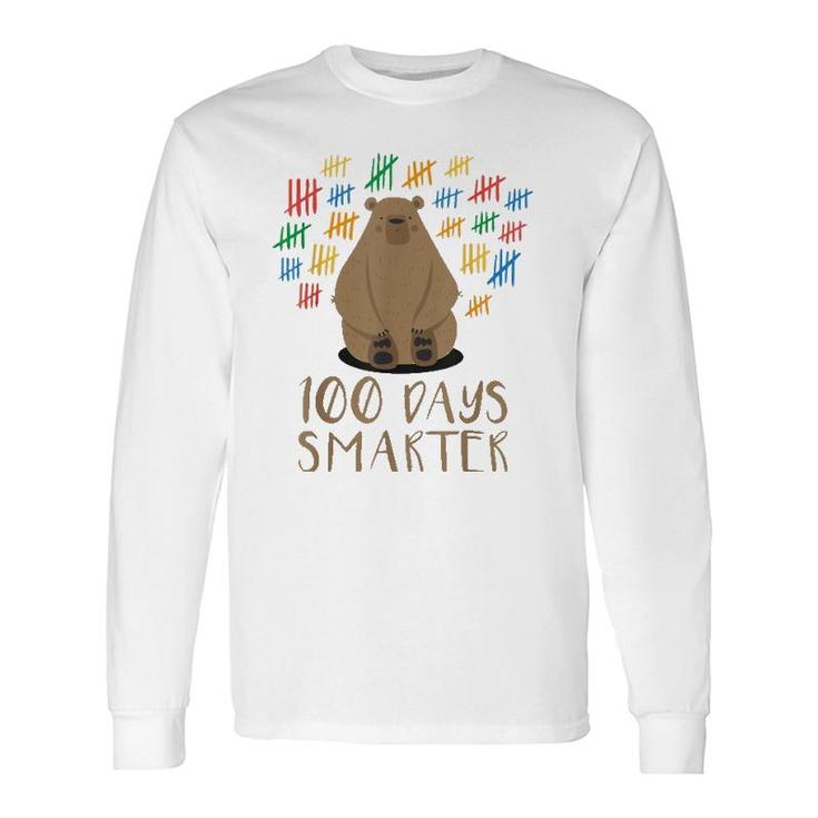 100 Days Of School Bear 100 Days Smarter Tee Long Sleeve T-Shirt T-Shirt