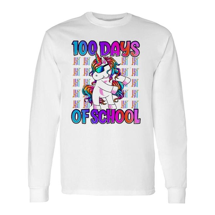 100 Days Of School Unicorn 100 Days Smarter 100Th Day Long Sleeve T-Shirt T-Shirt