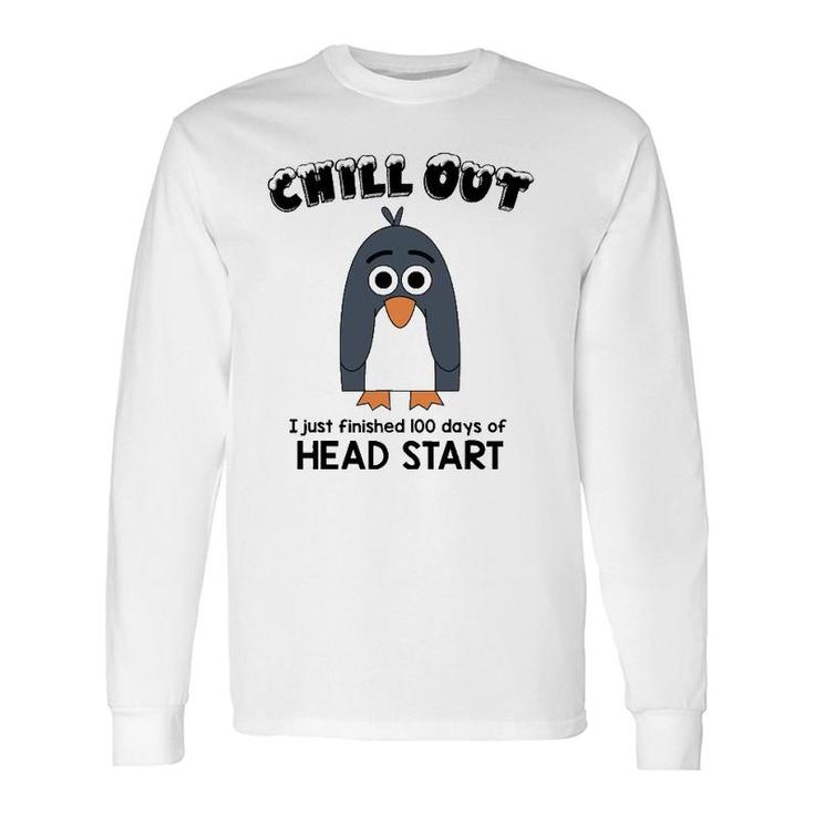 100Th Day School Head Start Teacher 100 Days Penguin Long Sleeve T-Shirt T-Shirt