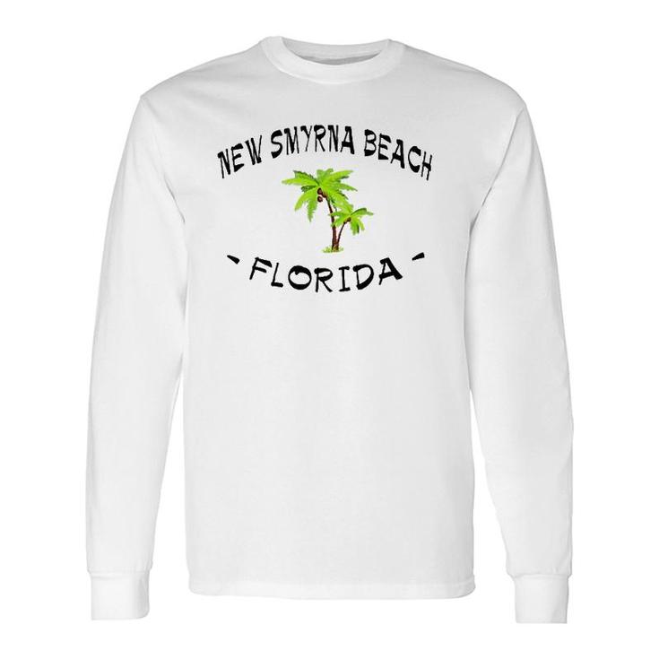 2 Sided Tropical New Smyrna Beach Florida Vacation Long Sleeve T-Shirt T-Shirt
