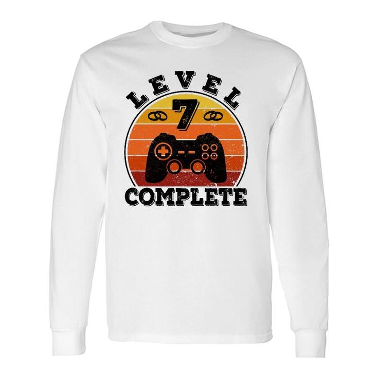 7 Years Marriage Anniversary 7 Years Married Level 7 Complete Long Sleeve T-Shirt T-Shirt