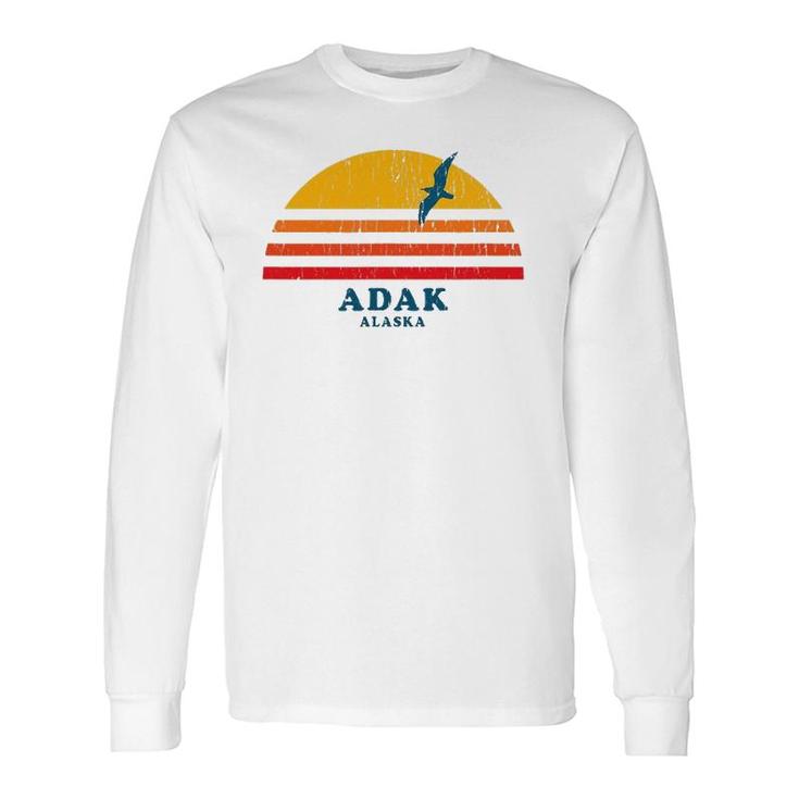Adak Alaska Ak Vintage Casual Graphic 70S Tee Long Sleeve T-Shirt
