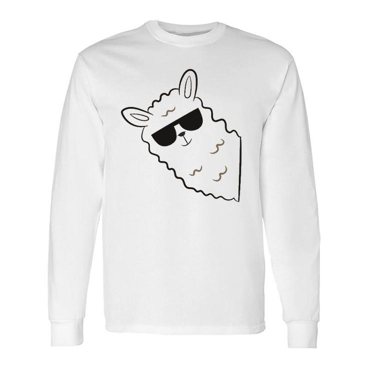 Alpaca Lover Llama With Sunglasses Cute Llama Alpaca Long Sleeve T-Shirt