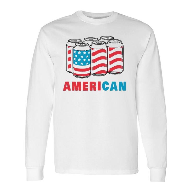American 4Th Of July Beer Patriotic Usa Flag Merica Long Sleeve T-Shirt T-Shirt