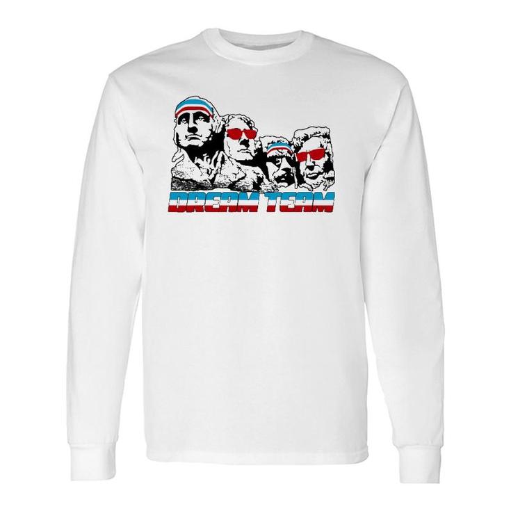 American Usa Flag Dream Team Patriotic Retro Vintage Long Sleeve T-Shirt T-Shirt