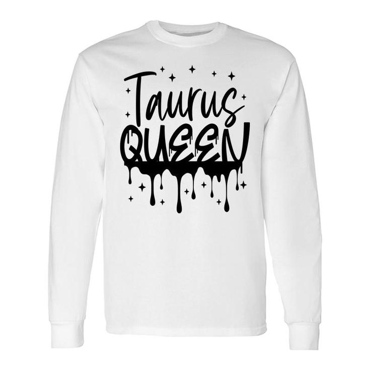 April Women Taurus Queen Glitter Black Birthday Long Sleeve T-Shirt