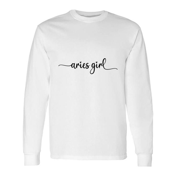 Aries Girls Itali Great Black Graphic For Girl Birthday Long Sleeve T-Shirt