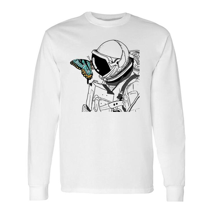 Astronaut Butterfly Art Cute Spaceman Insect Surrealism Long Sleeve T-Shirt T-Shirt