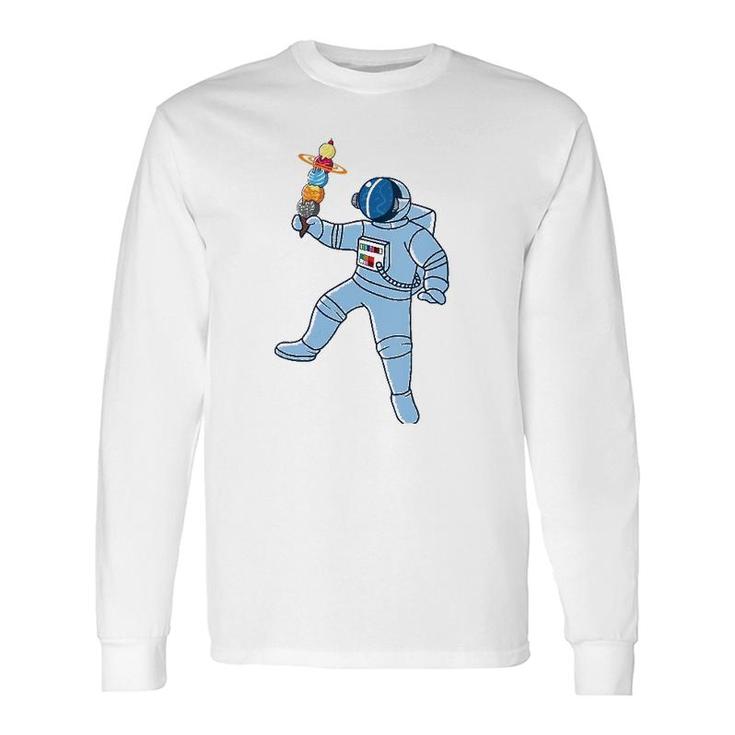 Astronaut With Ice Cream Long Sleeve T-Shirt T-Shirt