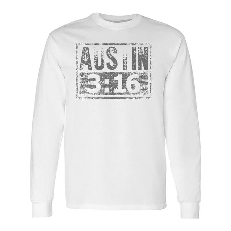 Austin 3 16 Classic American Distressed Vintage Long Sleeve T-Shirt