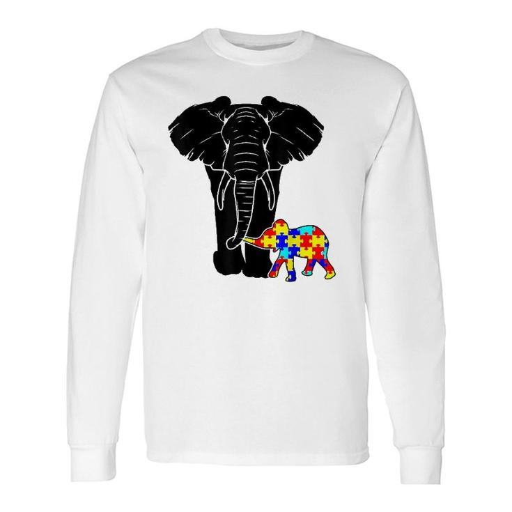 Autism Elephant Autism Awareness Mom Dad Mother's Day Long Sleeve T-Shirt T-Shirt