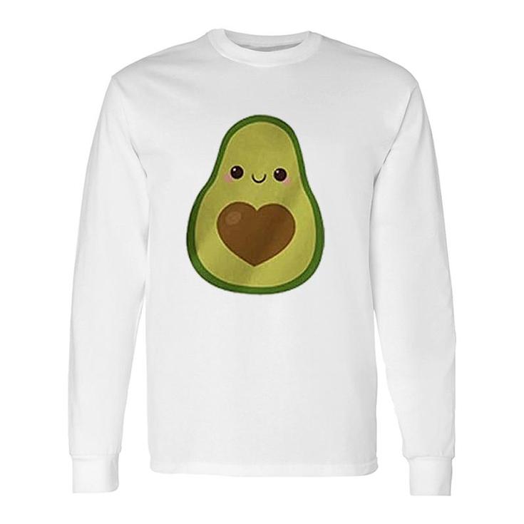 Avocado Letter Print Cute Heart Long Sleeve T-Shirt T-Shirt