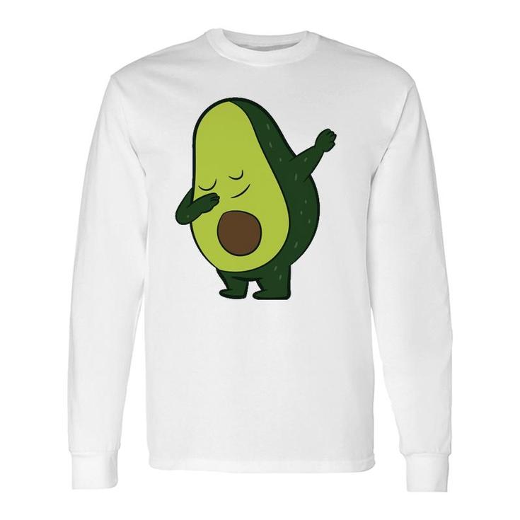 Avocado Vegan Food Vegetarian Dabbing Avocado Long Sleeve T-Shirt T-Shirt