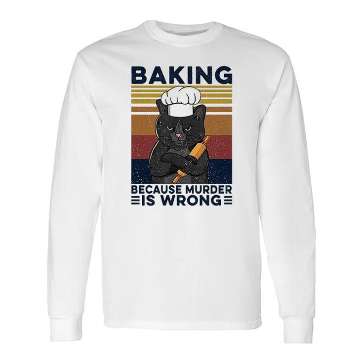 Baking Black Cat Long Sleeve T-Shirt T-Shirt