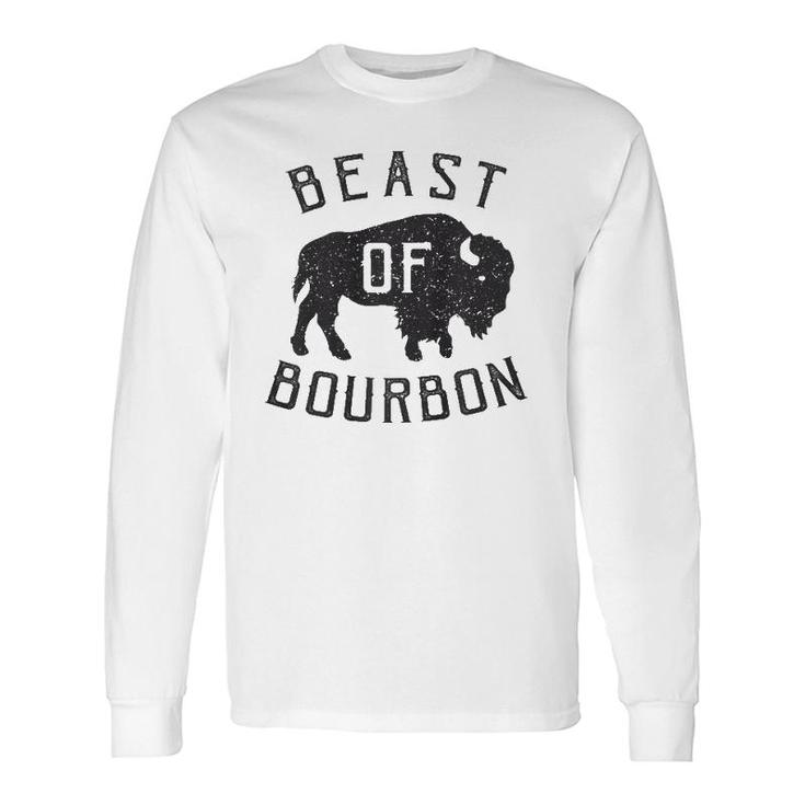Beast Of Bourbon Drinking Whiskey Bison Buffalo Party Long Sleeve T-Shirt T-Shirt