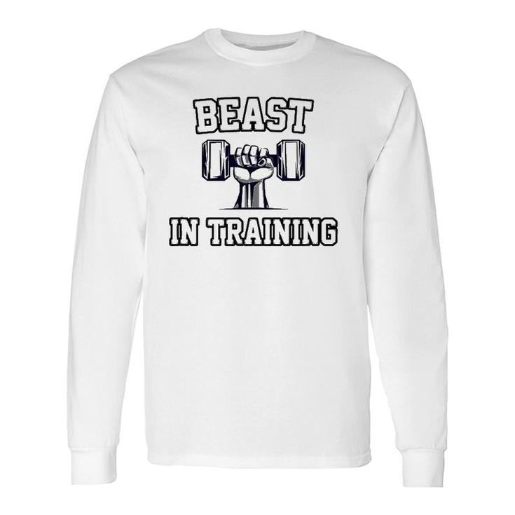 Beast In Training Son Bodybuilder Workout Dad Matching Long Sleeve T-Shirt T-Shirt