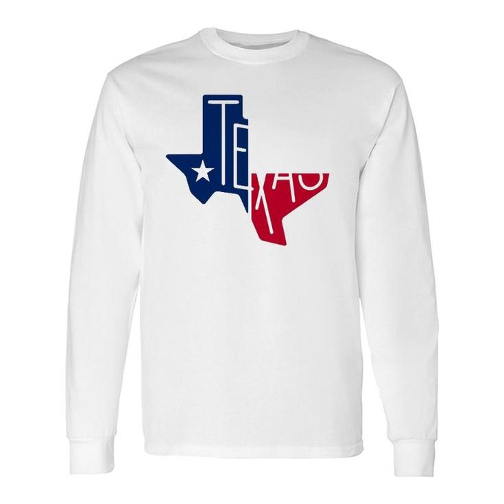 Beautiful Texas State Flag Star Silhouette Long Sleeve T-Shirt T-Shirt