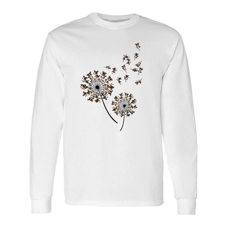Bernese Mountain Flower Flying Dandelion Dog Lover Long Sleeve T-Shirt T-Shirt