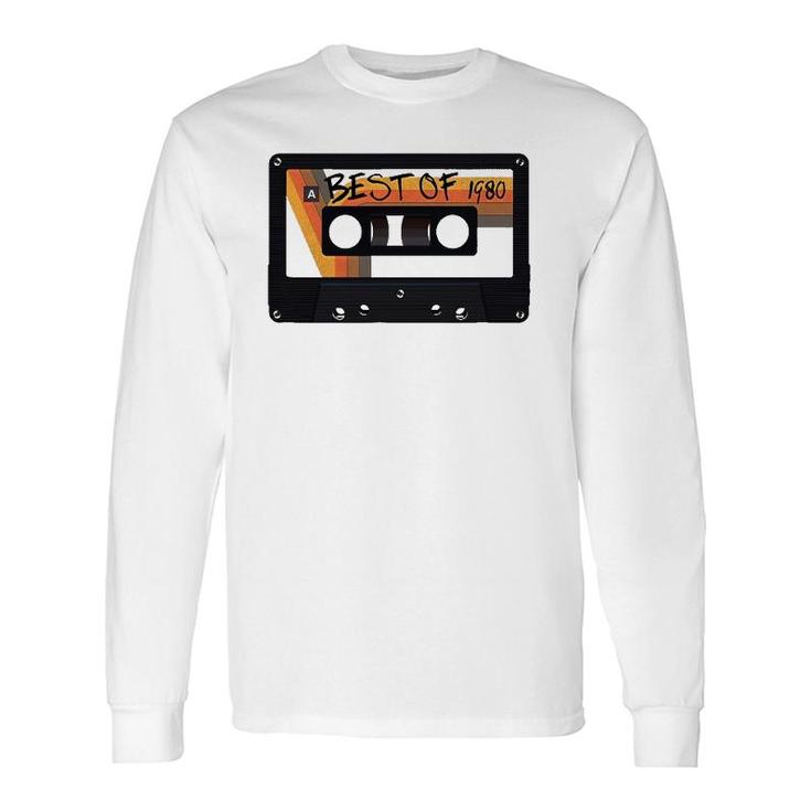 Best Of 1980 42Nd Birthday Cassette Tape Vintage Long Sleeve T-Shirt