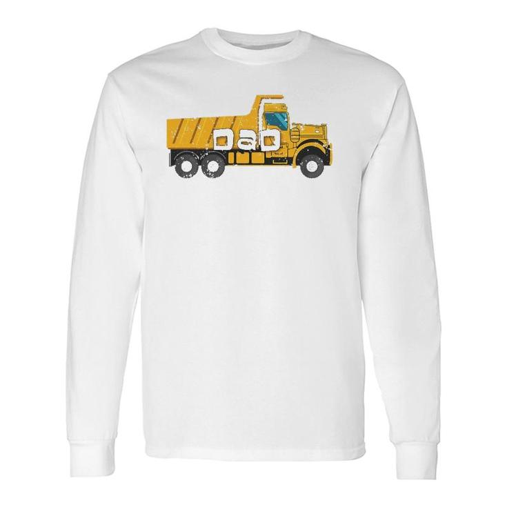 Best Dad Yellow Construction Trucks Long Sleeve T-Shirt T-Shirt